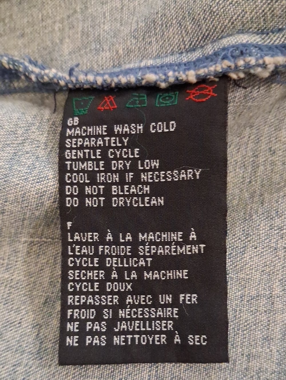 VTG Harley-Davidson Light Blue Distressed Denim Classic "Live To Ride"Jacket (M) - Picture 11 of 12